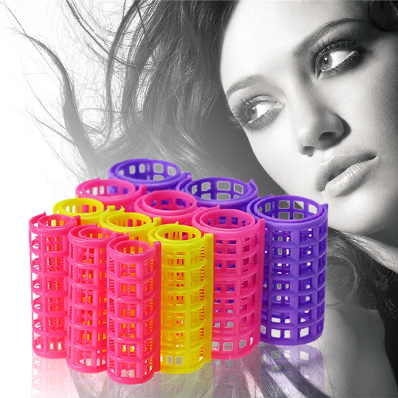 Buy 12Pcs/Lot Hair Curler Grip Cling Hair Rollers Hair Curlers Salon Air fringe