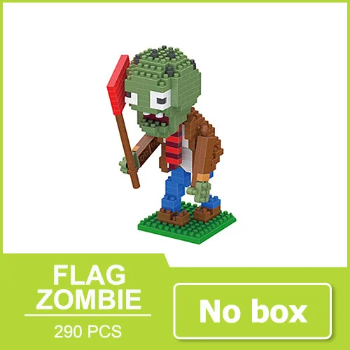 Растения бои зомби Peashooter игрушки; фигурки героев блоки Кирпич мини игрушка персонажи игры подарочные сувениры для мальчиков девочек друзей - Цвет: Flag Zombie no box