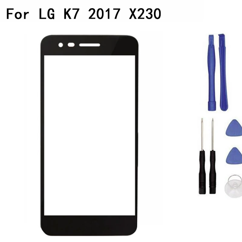 

New Replacement LCD Front Touch Screen Panel Outer Glass Lens For LG K7 2017 X230 Dual X230Z Front Glass tools