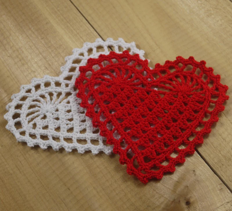 Buy Heart shaped Crocheting Doilies Placemats Shabby