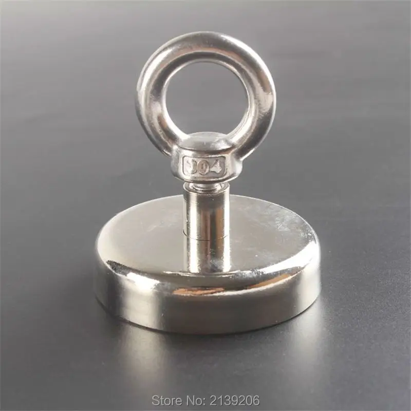 1pcs 110kg Pulling Mounting D60mm powerful fishing neodymium Magnet Pot with ring fishing gear deap sea