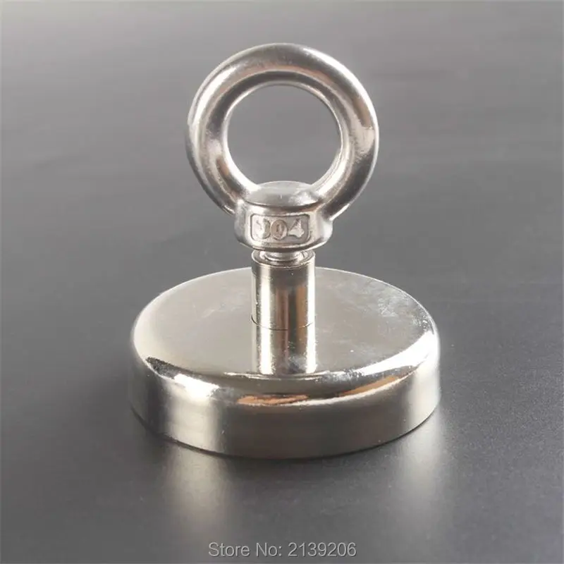 1pcs 110kg Pulling Mounting D60mm strong powerful fishing neodymium Magnet Pot with ring , deap sea salvage equipments