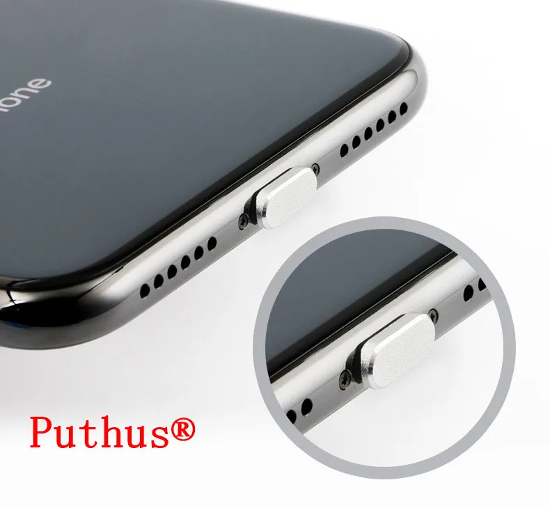 Пылезащитная заглушка из алюминиевого сплава для зарядки мобильного телефона, Пылезащитная заглушка для iphone 5, 5S, 6 plus, 6s plus, 7 Plus, 8 plus, для iphone X