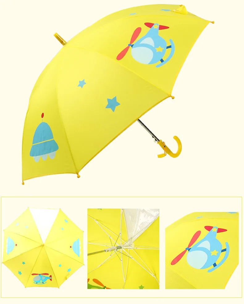 6.Long handle rain umbrella for kids 3D animals print cute children umbrella for boy girl sun protection child's tools