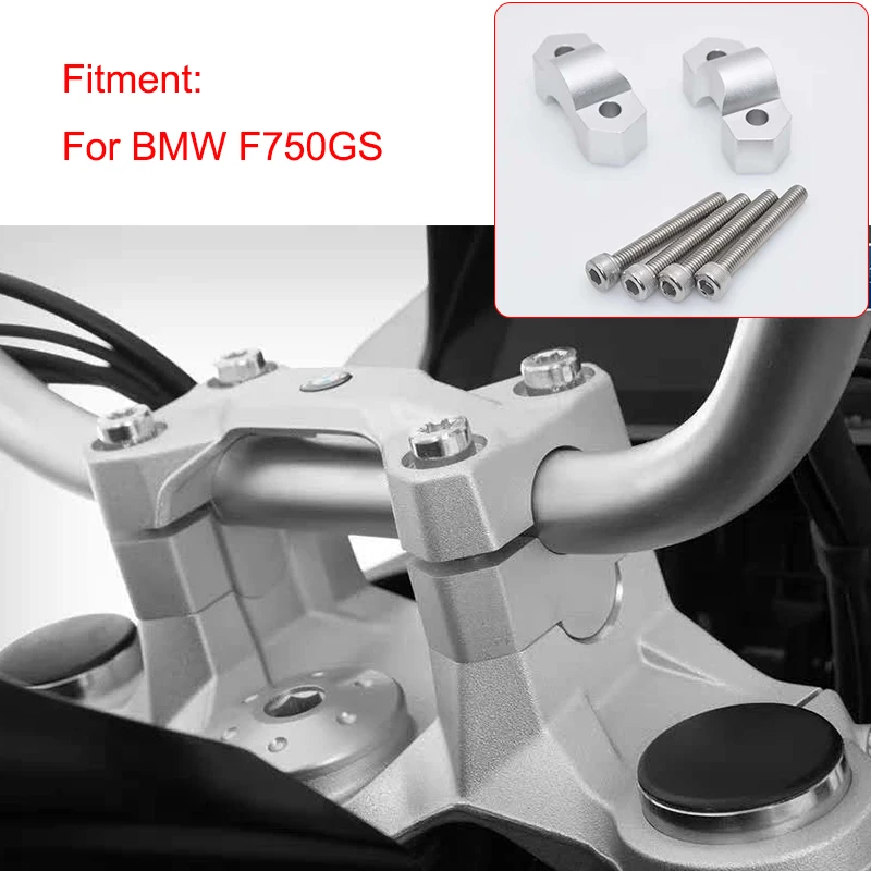 F750GS Adventure Brand New CNC 22mm Handlebar Risers Clamp Height up Adapter For BMW F750GS