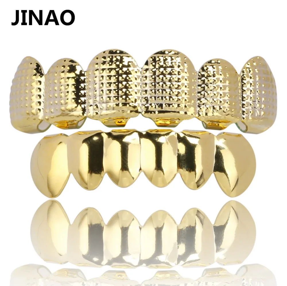 Jinao для хип-хопа рок золото и серебро цвет покрытием зубы Grillz с силиконовым Рождественский подарок для мужчин и женщин ювелирные изделия