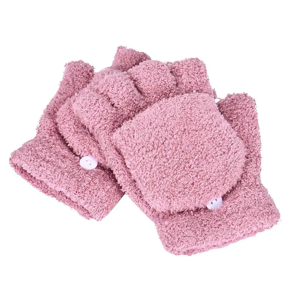 

New 1 Pair Girls Women Ladies Warmer Winter Clamshell Fingerless Gloves Mitten Ski Gloves de30de20