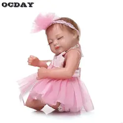 OCDAY 10 дюймов Reborn Baby куклы полный средства ухода за кожей силиконовые спящие живые реалистичные мохер куклы Реалистичная для малышей и