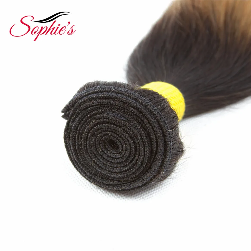 Sophie's Pre-colored Ombre Hair Bundles 4 Bundles T1B/33 Color Human Non-Remy Straight Brazilian Hair Weaves Hair Extensions