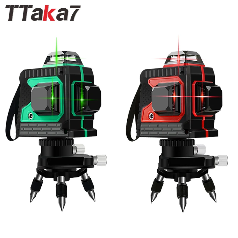 

TTAKA7 12 Lines 3D Green Laser Levels Self-Leveling 360 rotary vertical horizontal line laser level Super Powerful Laser Beam