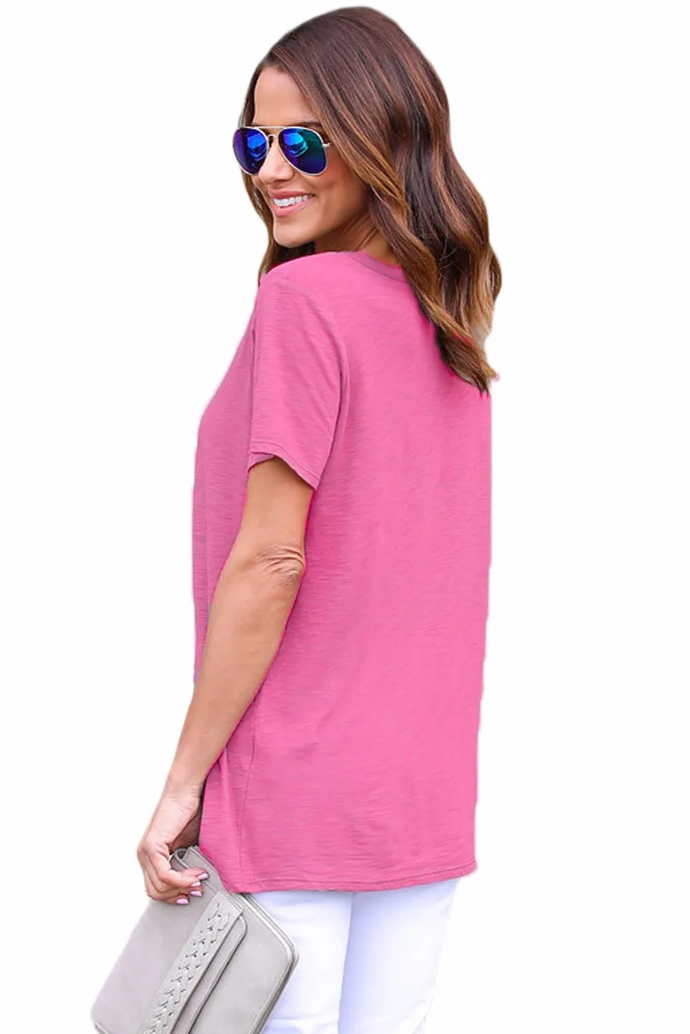 Rosy-Short-Sleeves-Lace-up-Slub-Cotton-Tee-LC250014-8-2