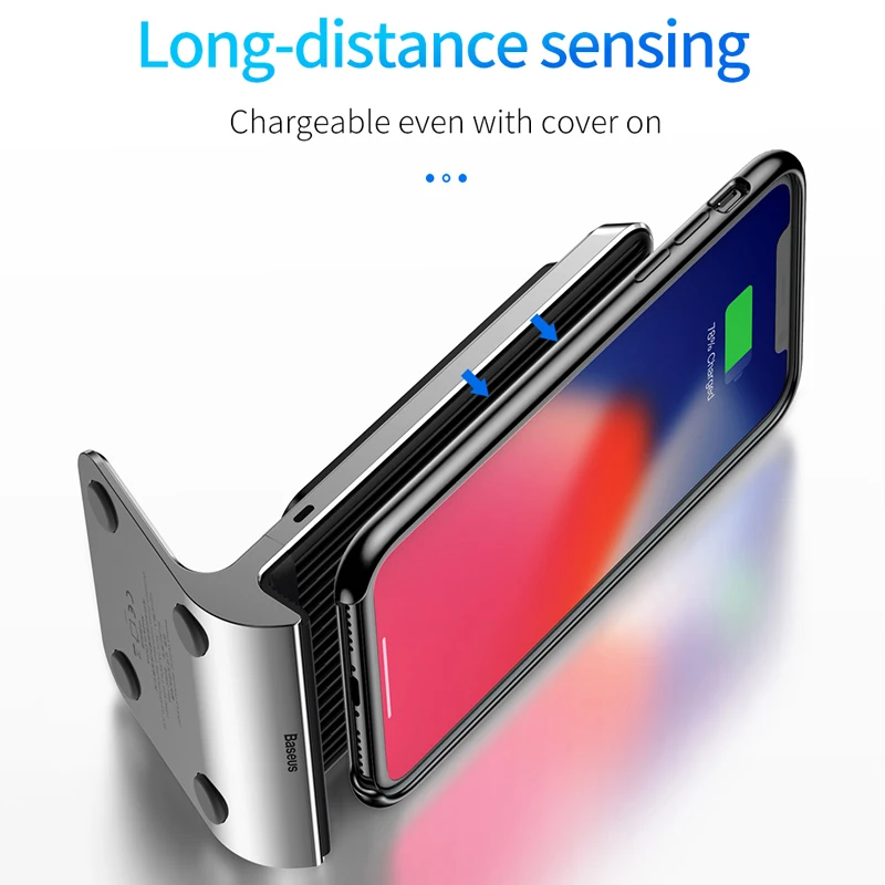 Baseus 10 Вт Qi Беспроводное зарядное устройство для iPhone X Xs Max 8 быстрая Беспроводная