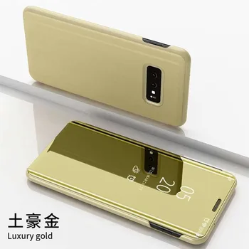 

50pcs/lot Luxury Mirror Flip Cover Stand Leather+PC Cover case For Samsung Galaxy S10 S10 PLUS S10Lite A10 M10 M20