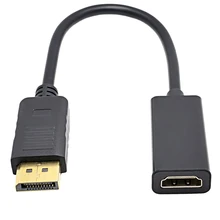 Переходник с DP на HDMI-совместимый кабель «штырь-гнездо» для ноутбука HP/DELL, ПК, порт дисплея на 1080P HDMI-кабель «com», конвертер адаптера