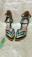 Ladies font b Shoes b font Sale T strap Open Tenis Feminino 2016 Hot Printing Pointed