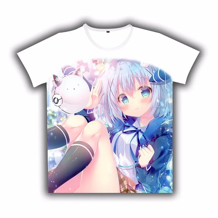 19 Футболка аниме Gochuumon wa Usagi Desu ka? Kafuu Чино Косплей короткий рукав белая футболка для женщин и мужчин повседневные летние топы рубашка - Цвет: 19
