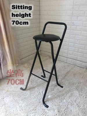 Modern Folding bar stool High foot Chair Comfortable Soft Seat chair For Man/Woman metal frame Wine pub stool