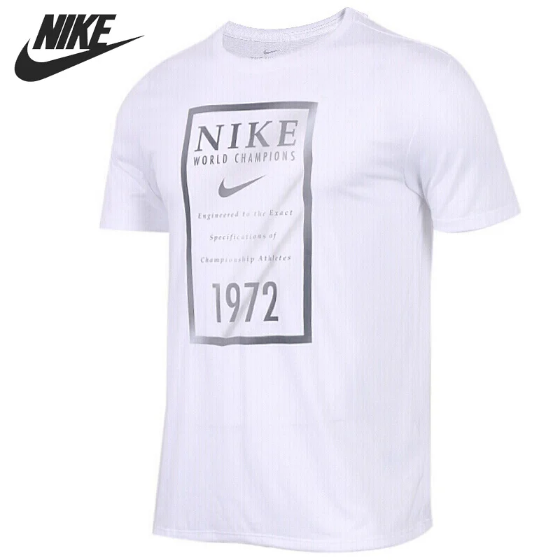 Оригинал Новое поступление 2018 NIKE DRY TEE Золотой баннер мужские футболки с коротким