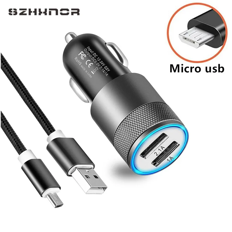 

2A USB Car Charger +Type C USB for XIAOMI redmi 5 plus 4X note 5 Blackview Leagoo M5 Bluboo Maya s3 Oukitel K6000 Pro U20 Plus