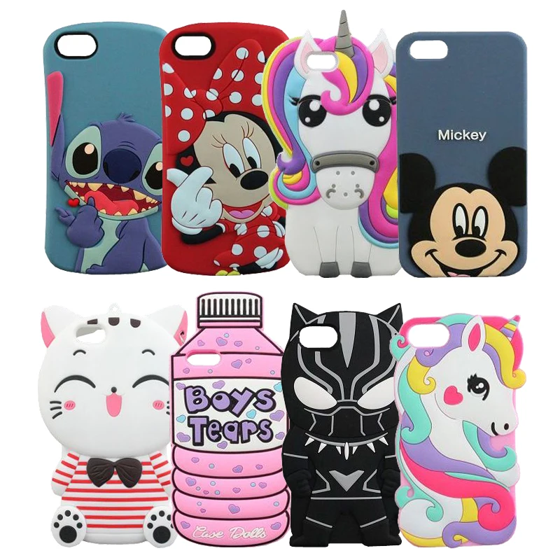 

For iPhone 6 6S 4.7" Case Silicone Sulley Stitch Ice Cream Unicorn Mickey Minnie 3D Soft Phone Funda Cover