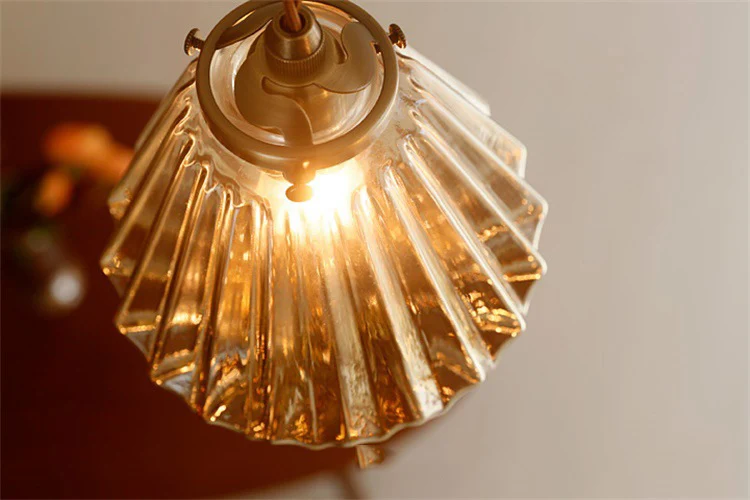 Glass Pendant Light Nordic Pendant Lamp Copper Lamp Brass Creative Minimalist E27 Transparent Lampshade For Restaurant Light