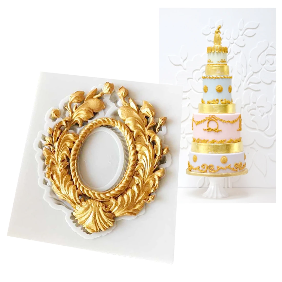 

Sugarcraft 1PC Retro Frame Soap Mold Kitchen Cake Decorating Tools Silicone Cake Mold Fondant Pastry Baking Pan Easy Demoulding