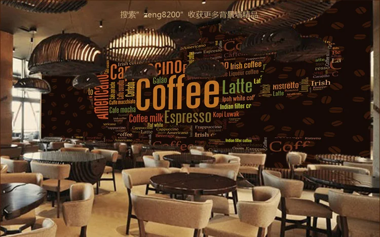 Coffee Letters Wallpaper Custom Wall Mural Fashion Photo Coffee Letters Wallpaper Custom Wall Mural Fashion Photo Bedroom Room Decor Restaurant Interior Design In Wallpapers From Home