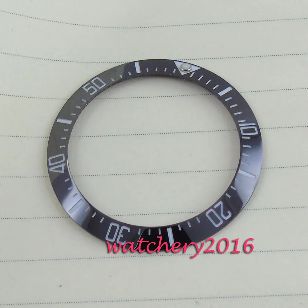 39.9mm de Alta Novo Qualidade Ponto Luminoso Preto Bezel Números Brancos Relógios Masculinos
