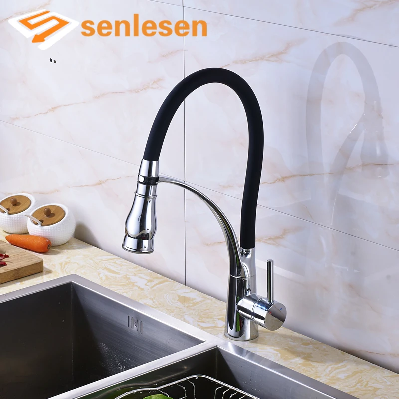 

Chrome Finish Led Light Mixer Faucet for Kitchen Single Handle Color Changing Water Taps