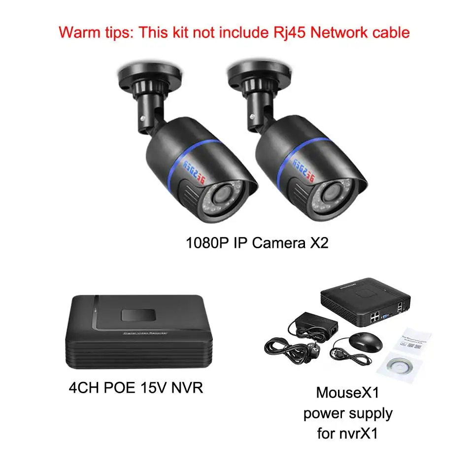 Besder Full HD 1080P CCTV система безопасности 4 шт 1080P Внутренняя/внешняя ip-камера 4CH POE15V NVR CCTV комплект P2P 1080P HDMI/VGA выход - Цвет: Фиолетовый