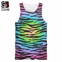 OGKB для мужчин's повседневное жилет Прохладный печати красочные Леопард 3D TankTop человек Fit Slim тренировки Фитнес без рукавов футболки