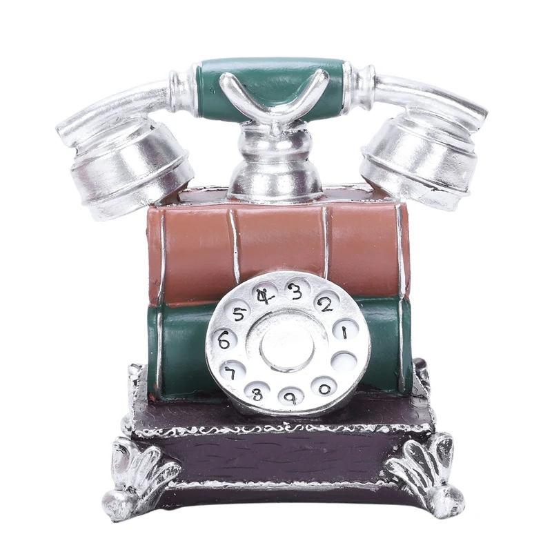 Home Decor Vintage Resin Telephone Figurine Piggy Bank Money Box Coin Rotary Dial Phone Crafts Gifts | Дом и сад