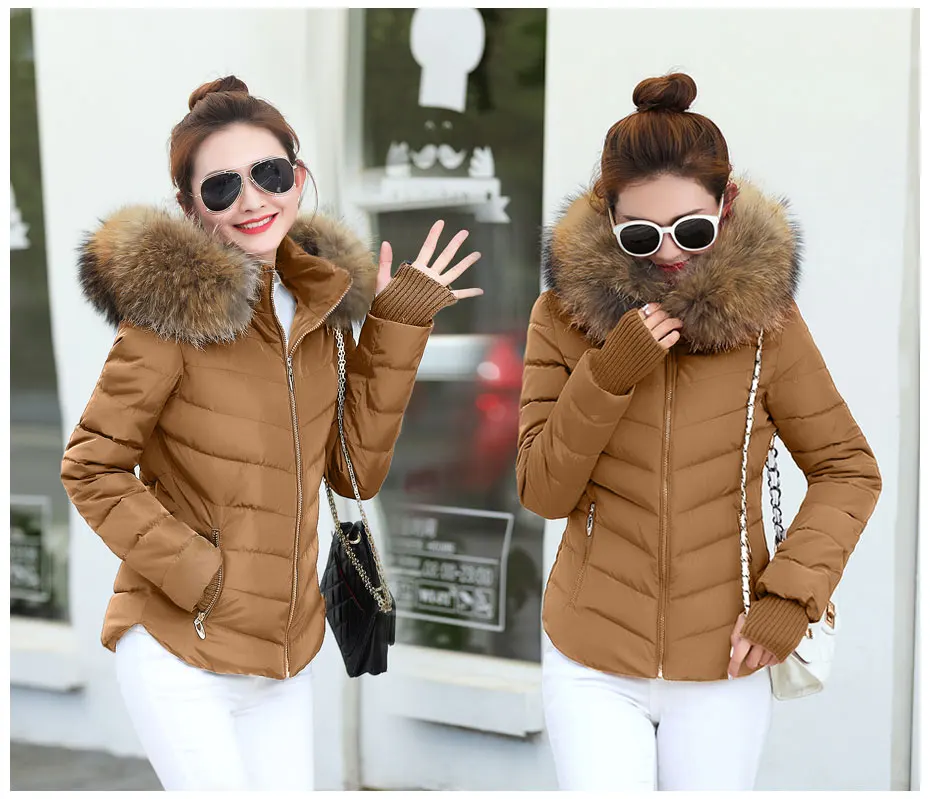 warmest winter coats for women Female Warm Winter Jacket 2020 Fashion Women Hooded Fur collar Down Cotton Coat Solid color Slim Large size Female Coat Leather Jackets