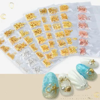 

6 Style Mixed Packing Nail Art Alloy Decorations Top Quality Geometric Nails Accessories