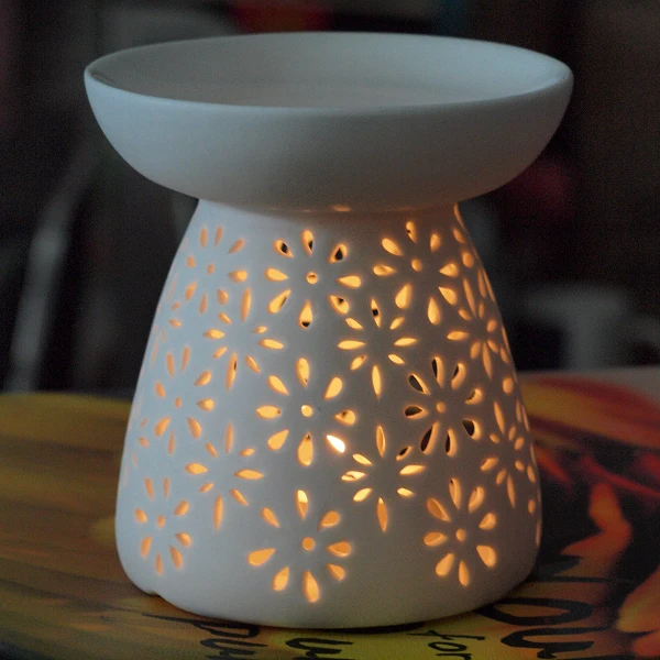 DIY White Ceramic Aromatherapy oil Burner Candle Fragrance Lamp Holder Furnace Incense Censer