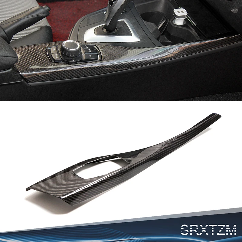 

SRXTZM Carbon Fiber Interior Multimedia Button Panel Trim Gear Shift Knob Cover Car Styling Sticker For BMW F20 F21 1pcs