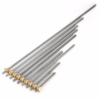 

T8 8mm Trapezoidal Stainless Steel Threaded Rod Lead Screw & Brass Nut for 3D Printer