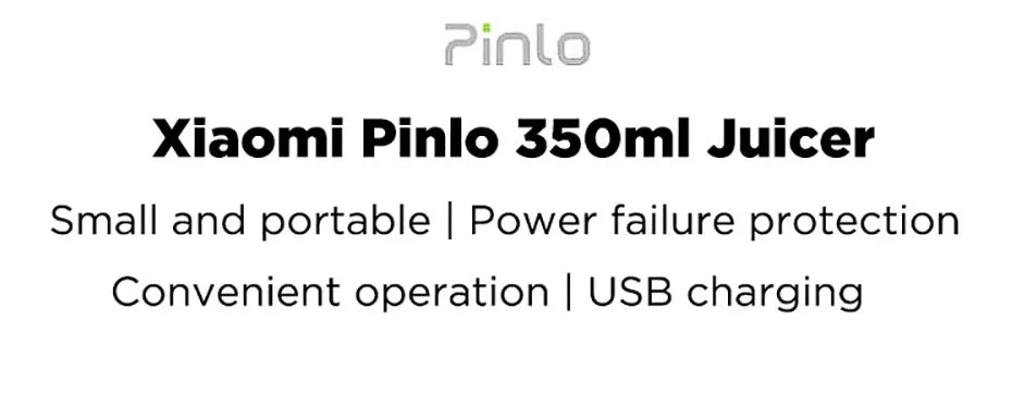 Xiaomi Pinlo 350 мл портативный соковыжималка USB Перезаряжаемый блендер для фруктовых коктейлей миксер мини сок чашка