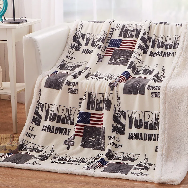 Домашний текстиль, Двухслойное толстое одеяло с американским флагом, британский флаг США, Великобритания, мода, Лондон, Нью-Йорк, теплое мягкое одеяло, s - Цвет: New York