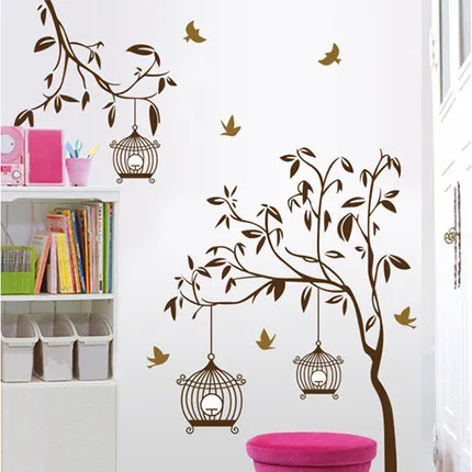 

Removable Birdcage Wall Stickers Mural Art Decal for Home Sticker Bedroom Decals Living room Bedroom Stikers