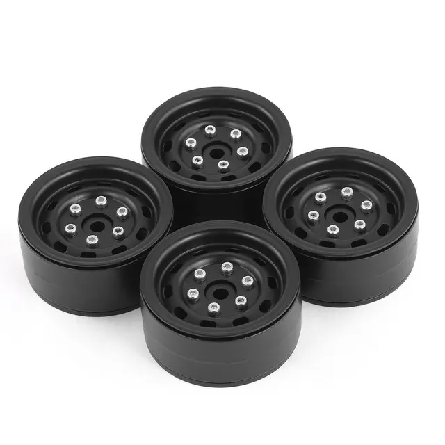 Best Price 4pcs AX-618 1.9inch RC Tires Beadlock Metal Wheels Hub Rim Set for Axial SCX10 RC4WD D90 1/10 RC Car Toy RC Model Parts&Accs