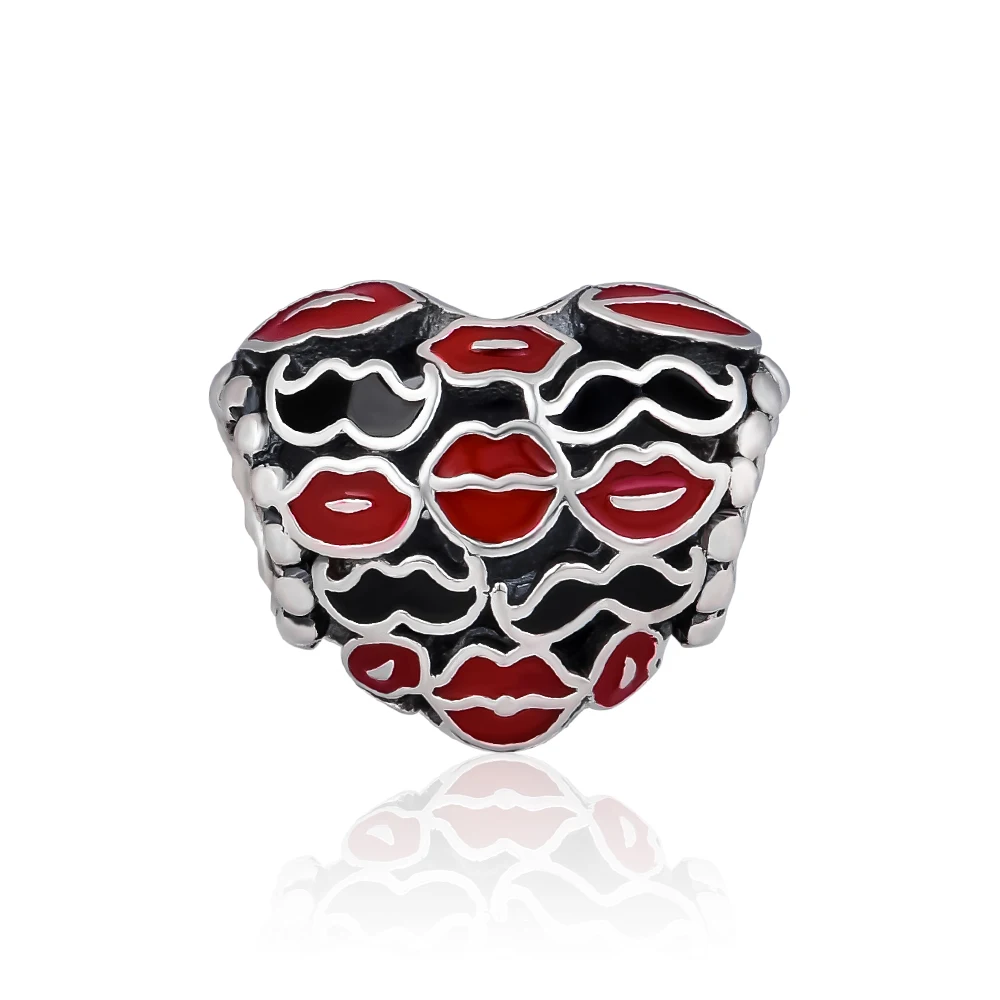 

Genuine 925 Sterling Silver Jewelry Kiss & Love Silver Charm Fit Pandora Bracelets Women Beads for Jewelry Making Kralen pulsera