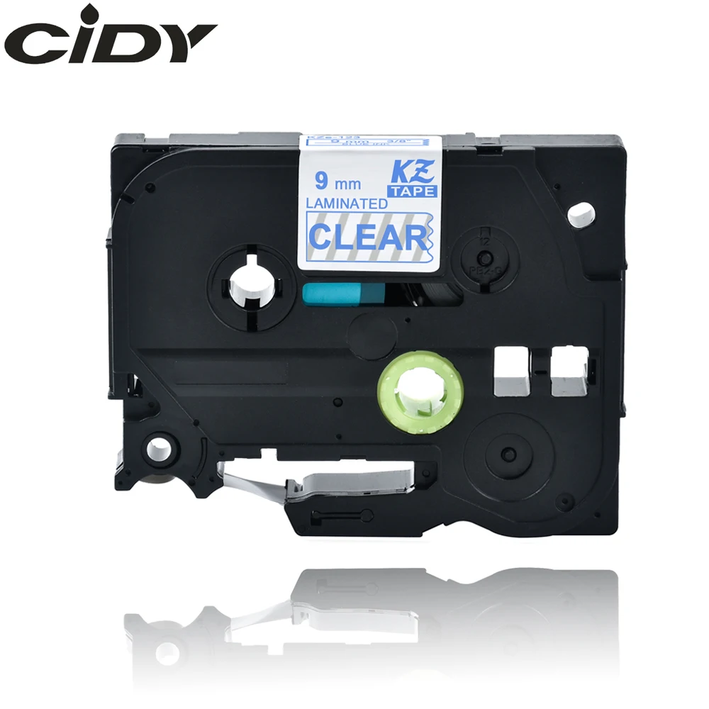 Совместимая с CIDY задняя сторона TZE123 TZE 123 TZ Tz123 голубая на прозрачной 9 мм фотоленте