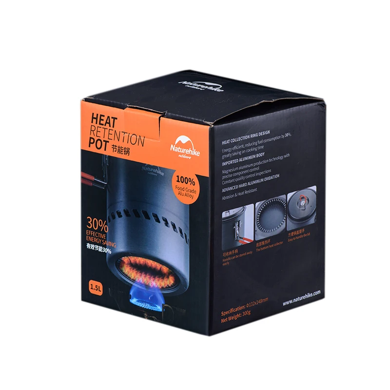 Naturehike 1.5L Intercambiador de Calor Pot portátil utensilios de cocina al aire libre para acampar olla NH15T216-G Naturehike 1.5L Intercambiador de Calor Pot portátil utensilios de cocina al aire libre para acampar olla NH15T216-G