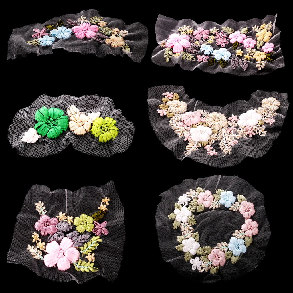 New Hot Sale Ribbons Embroidery Flower Sewing Applique Embellishments
