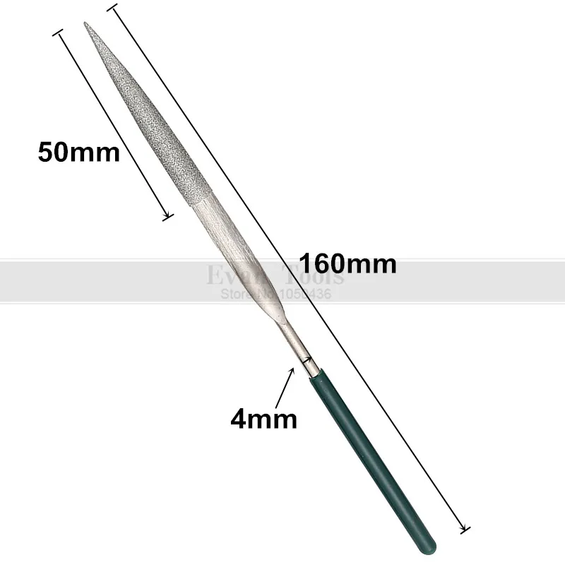 10 шт. 4*160 мм Алмазная игла Напильники для Ювелир Алмаз Вырезка Craft Tool Металл Стекло камень Ручные инструменты