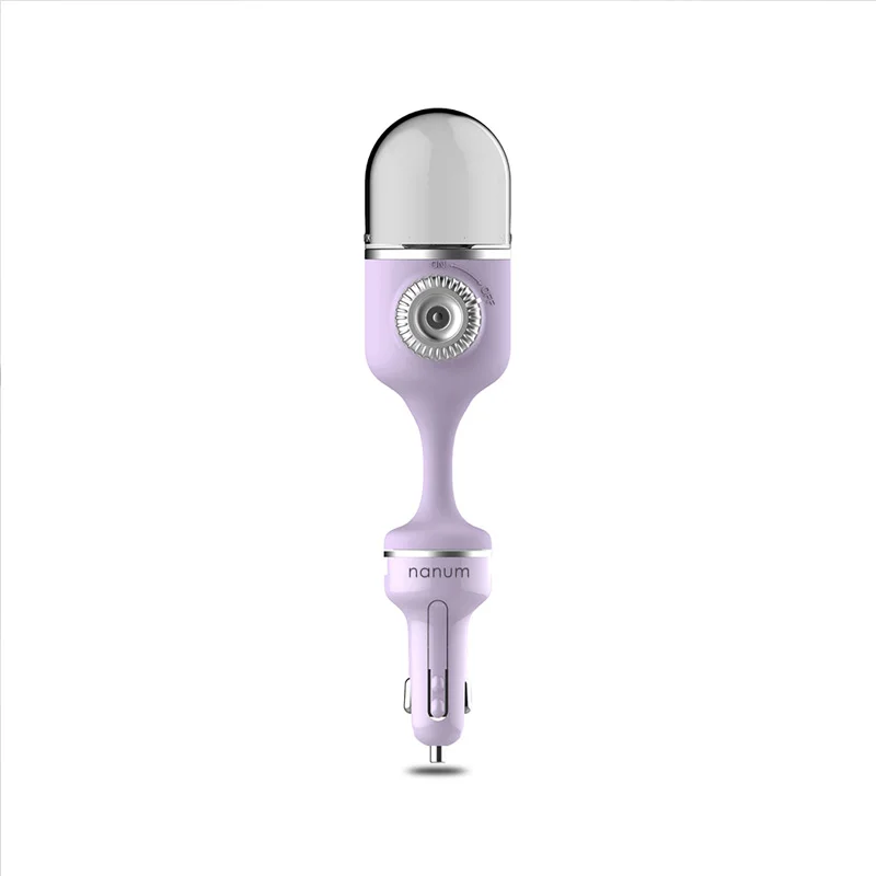 KBAYBO Car Air Humidifier Mini Car Aroma essential oil Diffuser Humidifier Aromatherapy Portable cool mist Purifier in car - Color: Purple
