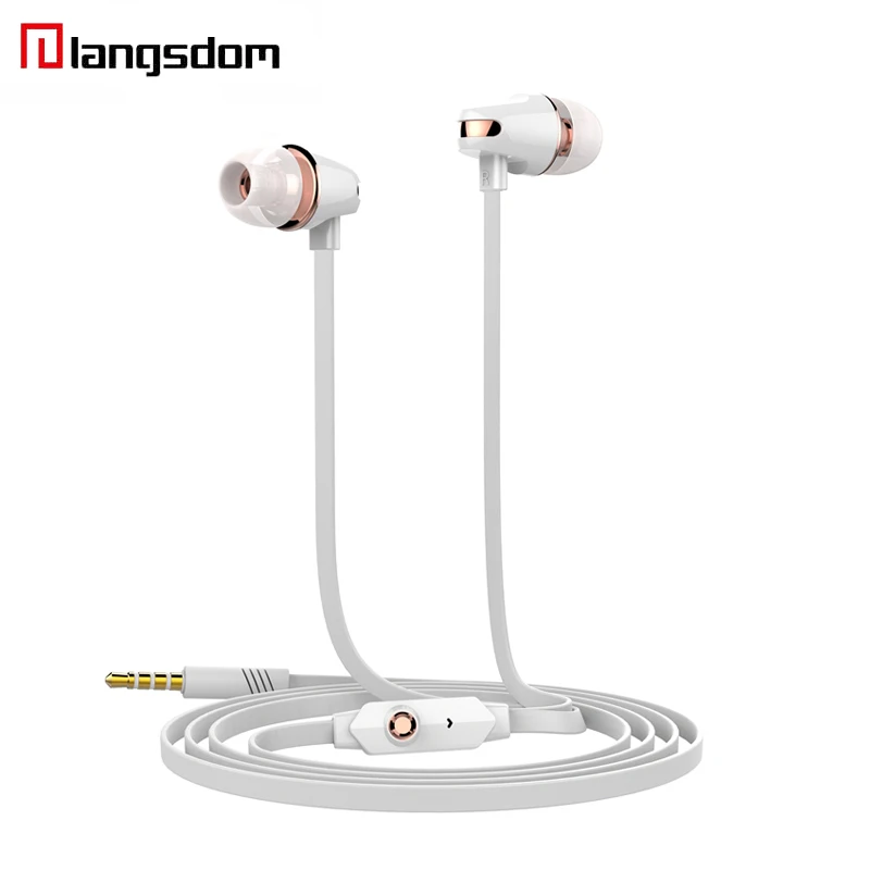 Beste Langsdom JM23 3.5mm in ear oortelefoon Stereo Hifi bass Oortelefoon oordopjes headset met microfoon voor iphone xiaomi mobiele telefoon