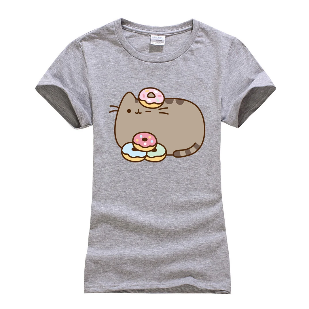 Lindo gato camisetas manga corta Camiseta mujer o-cuello algodón camisetas 2018 verano mujeres streetwear historieta tamaño S-XL Lindo gato camisetas manga corta Camiseta mujer o-cuello algodón camisetas 2018 verano mujeres streetwear historieta tamaño S-XL
