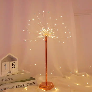 

DIY Fireworks Night Lights Starburst Strings Light Copper Line Fairy Table Christmas Lamp Wedding Party Dandelion Lights